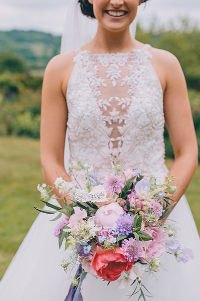 Halterneck Maggie Sottero Dress and Garden Games at Gate Street Barn | Beaded Halterneck Lisette Bridal Gown by Maggie Sottero | Story + Colour Photography