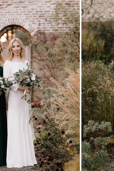 Emerald Green Bridesmaid Dress for a Winter Wedding at Middleton Lodge with Bride in Andrea Hawkes, shot by Georgina Harrison Photography