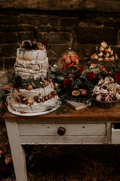 Bohemian Wedding Inspiration with Vintage Dresser Dessert Table