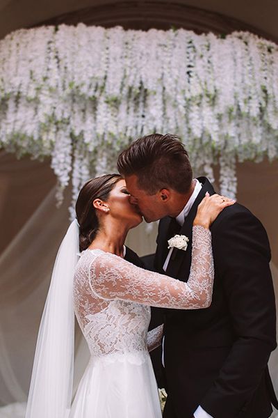 Croatia Destination Wedding on the Dalmatian Coast with Stylish White Flowers and Bride in Anna Kara, shot by Sasa Tomic Photography