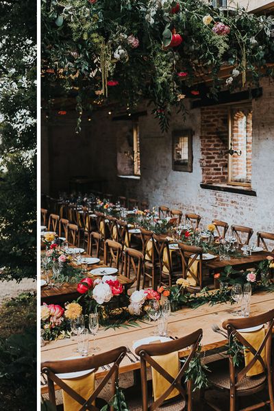 'Frida Kahlo' Flower Crown, Halfpenny London Bridal Separates and Colourful Bouquets with Peonies for Suffolk Wedding, shot by From The Smiths Photography