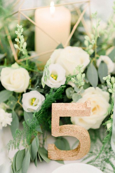 Glitter Table Numbers for Wedding