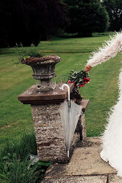 Wedding Dress with Feathers