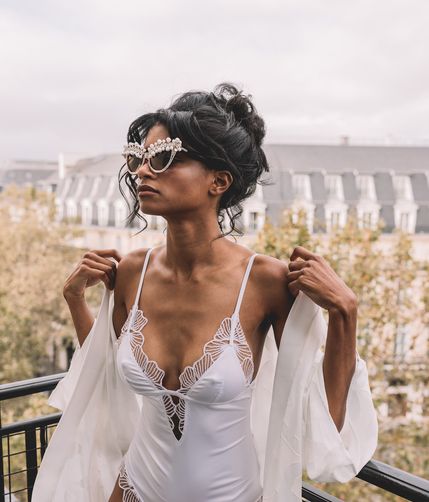 bride-wearing-white-lingerie