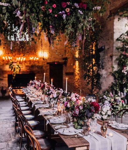 barn wedding tablescape