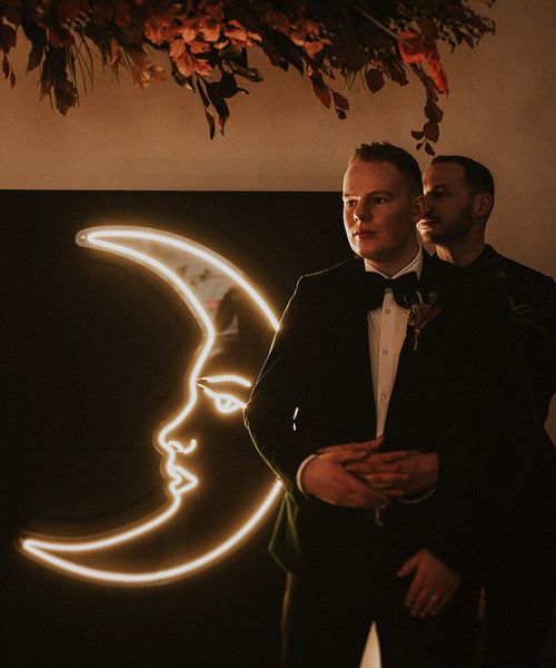 Spooky wedding at The Workshop and Loft with two grooms for gay wedding