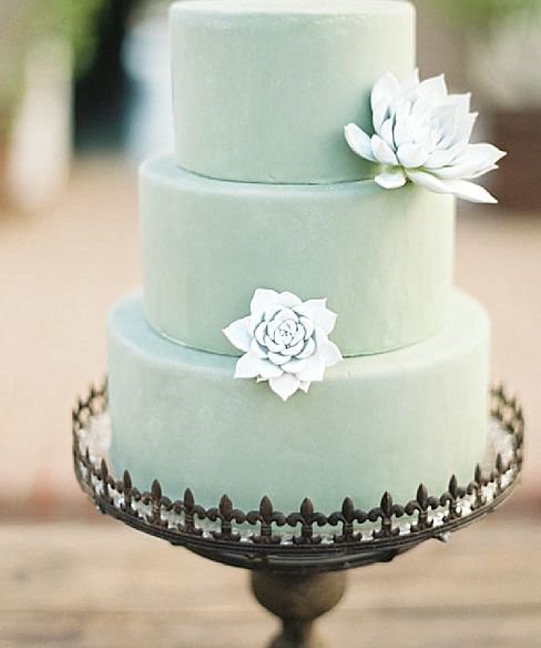 mint wedding cake