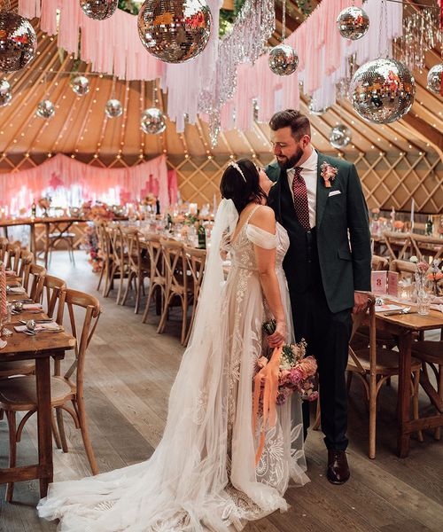 Thorpe Garden wedding with disco balls