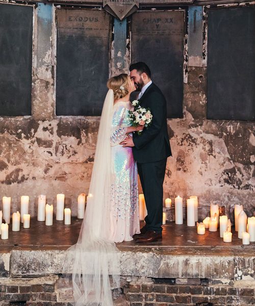 Iridescent wedding dress