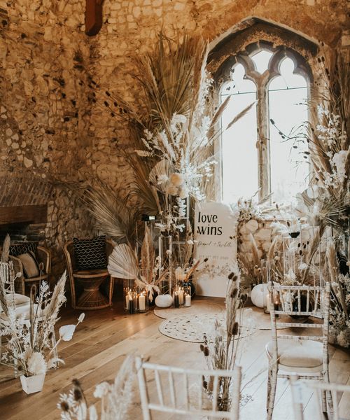  Dried Flowers Wedding Decor at Pentney Abbey 