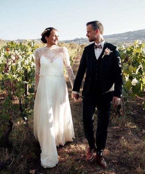 porto vineyards Portugal wedding with boho wedding dress