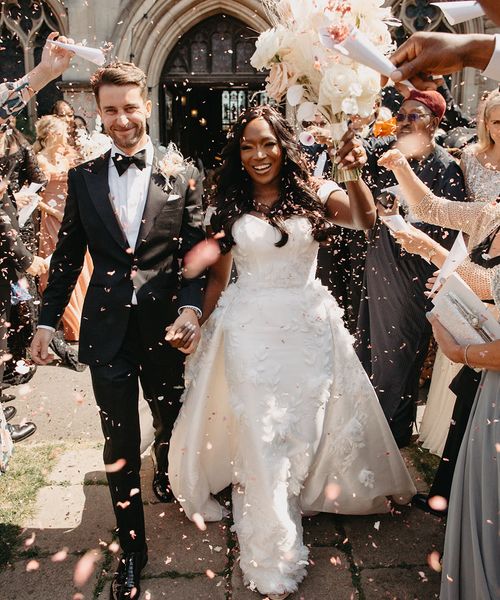 Kimpton Fitzroy London wedding with confetti exit