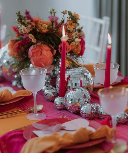 pink and orange wedding