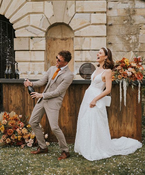 Kirtlington Park wedding inspiration with orange and neutral wedding palette 