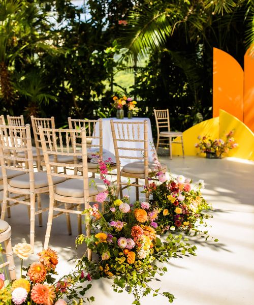 bright and colourful summer wedding flowers