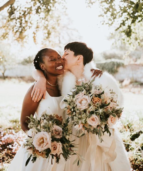 Romantic Elmore Court multicultural LGBTQI+ wedding with two brides