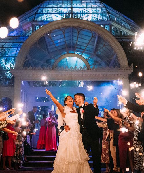 Sefton Park Palm House wedding with bright colourful decor.