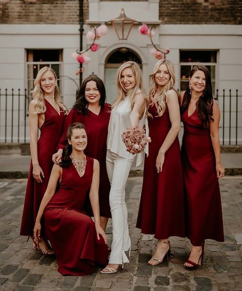 red bridesmaid dresses The Kensington Photographer