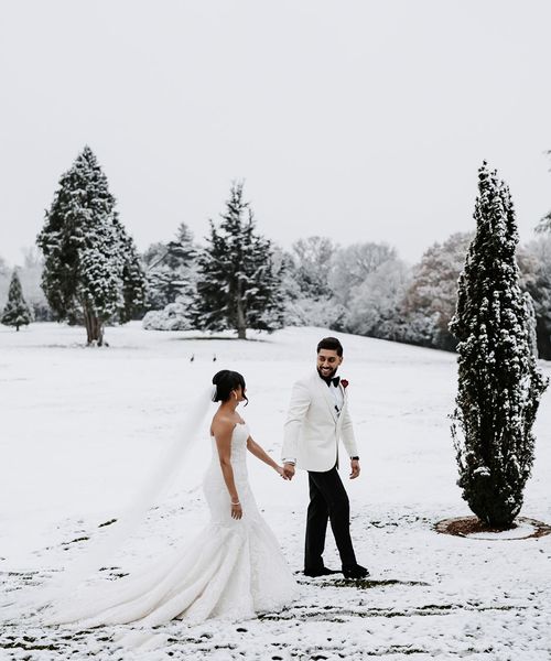 Hedsor House black tie winter wedding at Christmas time