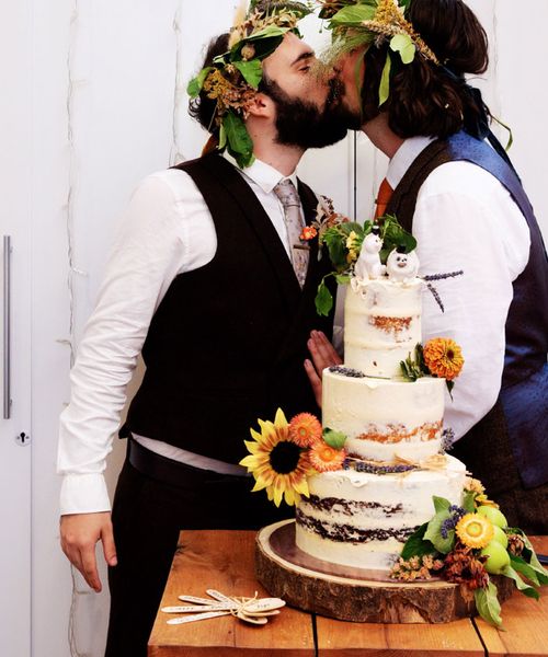 Grooms In Flower Crowns