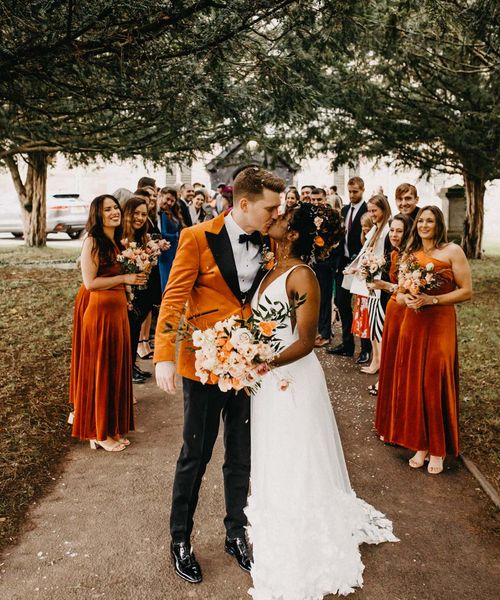 Brinsop Court Wedding With Burnt Orange Bridesmaid Dresses