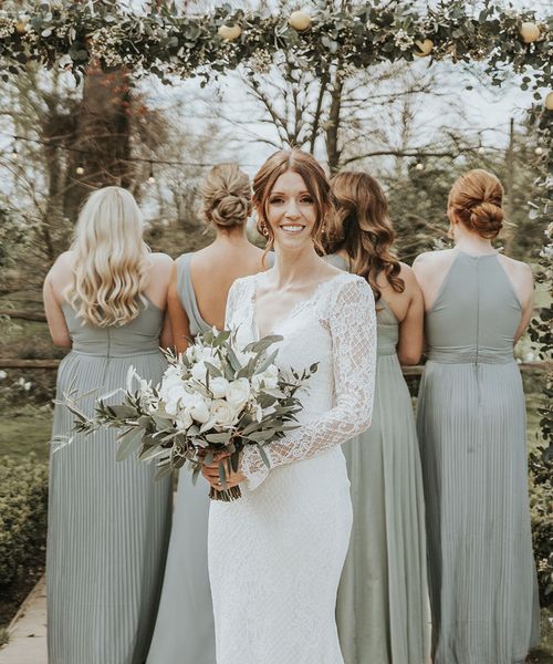 White Wedding Flowers With Eucalyptus at Houchins