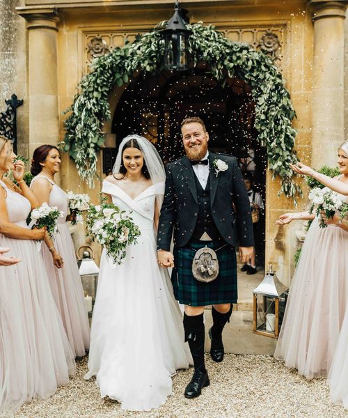 Intimate Foxhill Manor wedding with pink TH&TH bridesmaid dresses planned by The Stars Inside and captured by Rebecca Carpenter Photography