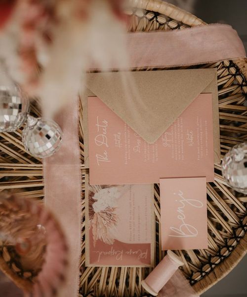 Blush Pink Wedding Invitations Pierra G Photography