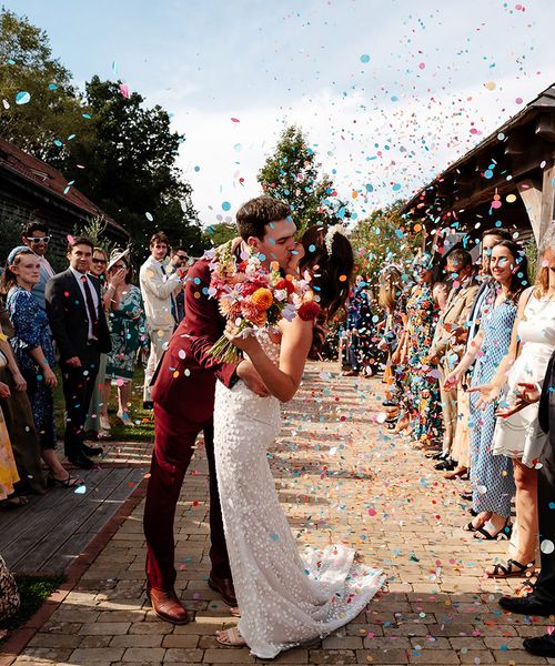 The Canary Shed wedding with colourful decorations