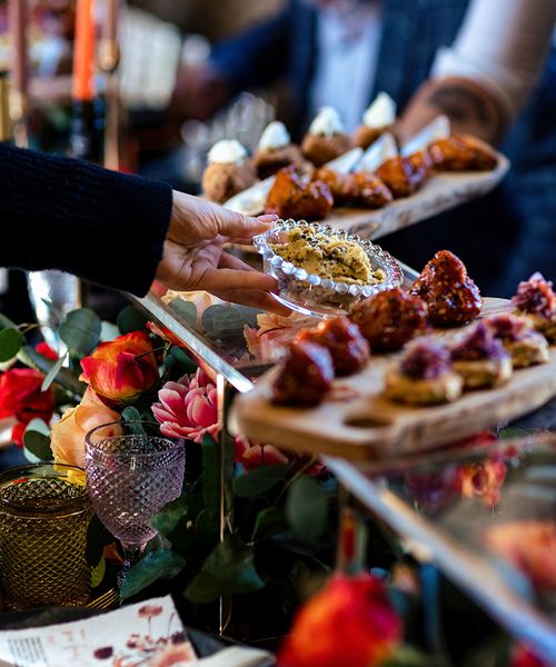 Wedding breakfast serving platter with Taste Caterer.