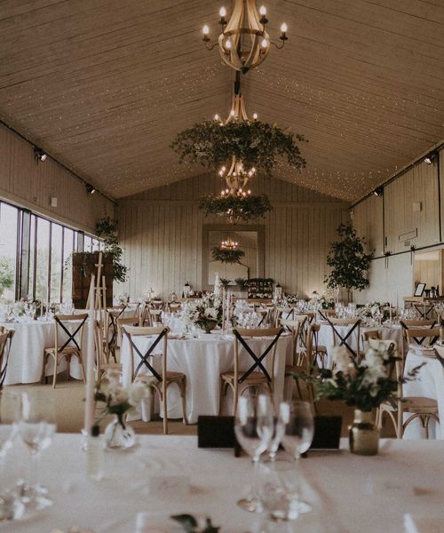 Gorgeous Primrose Hill Farm wedding venue with neutral, white and blush pink colour palette 