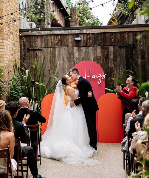 orange and pink wedding theme at 100 Barrington in London 