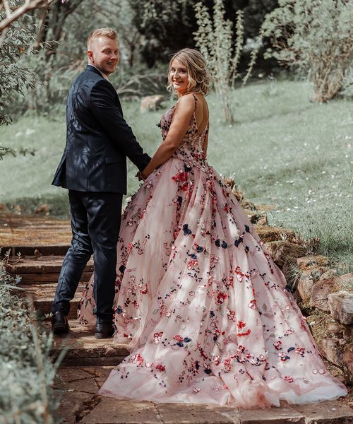 Floral Applique Wedding Dress