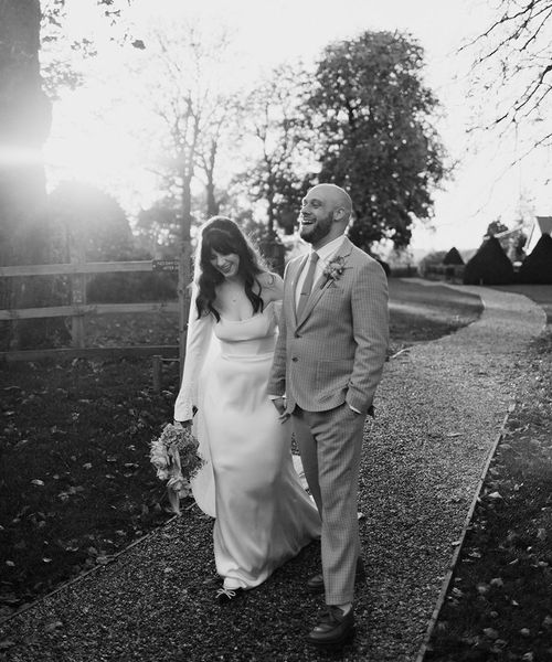 The bride and groom at their Sandon Manor wedding