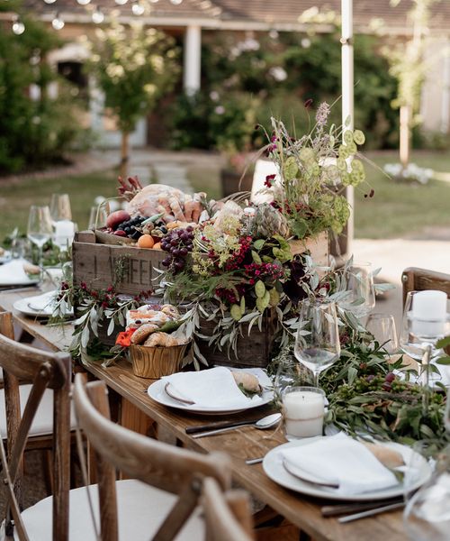 Low waste eco wedding table setting.