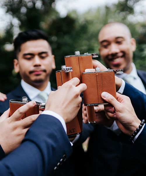 groomsmen flasks Michael Maurer