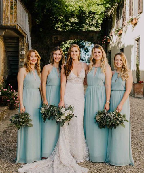 Bridesmaid Dresses in Mint Green for Outdoor Wedding in Italy