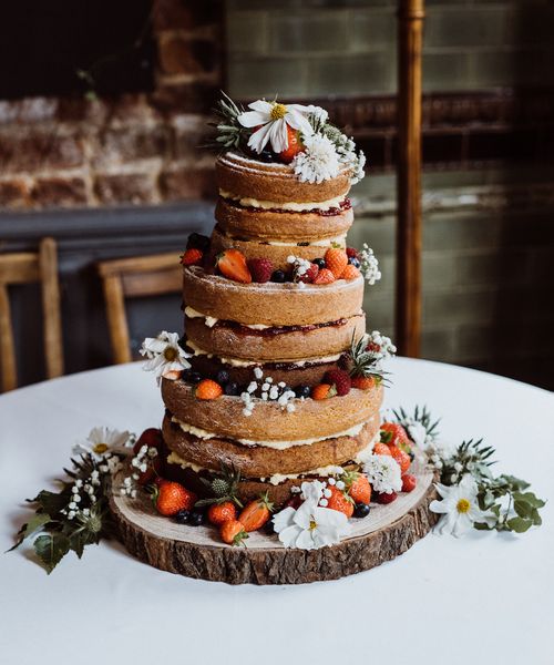 naked wedding cake
