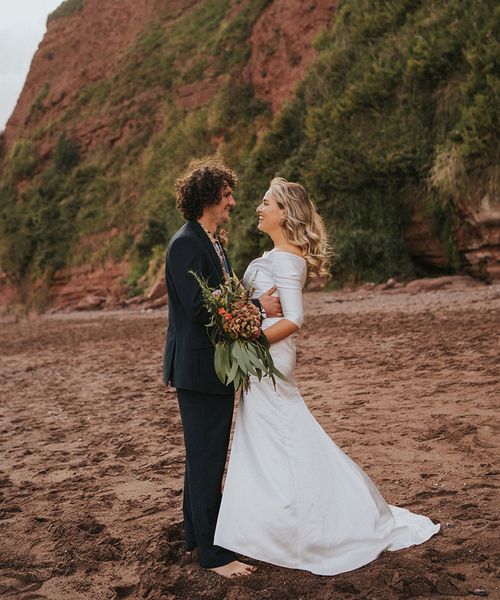 beach wedding devon