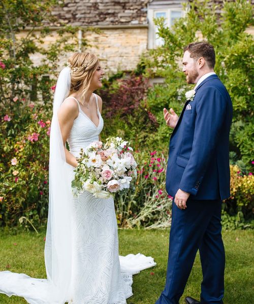 Caswell House wedding with pink bridesmaid dresses and summer flowers 