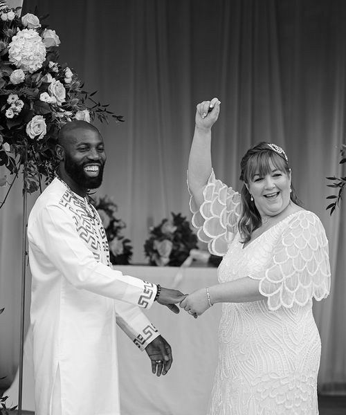 bride and groom at their wedding vow renewal