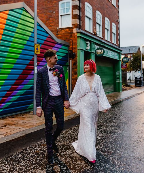 colourful music-themed wedding with wedding outfits from ASOS