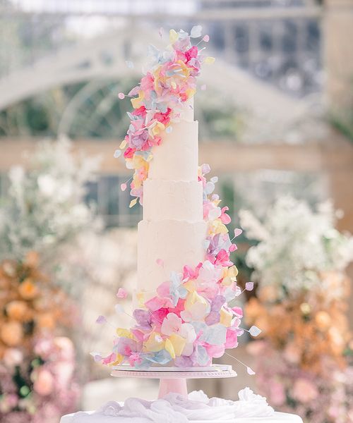 pastel summer wedding cake design