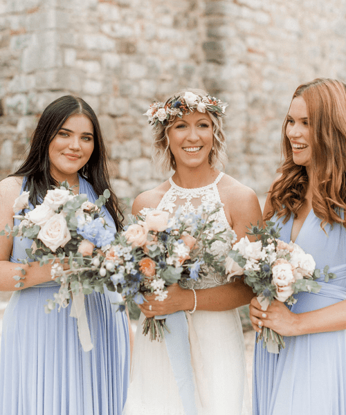 Bridesmaid sky blue dresses best sale