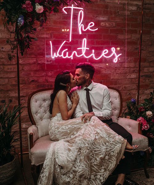 Pink personalised Neon wedding sign