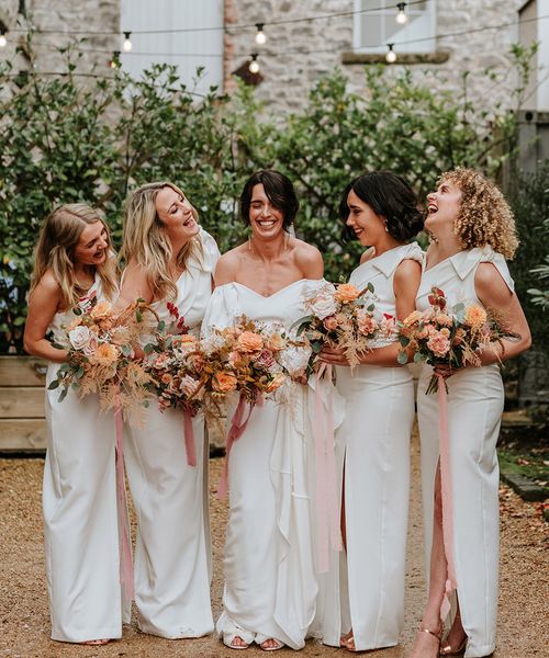 white bridesmaid dresses