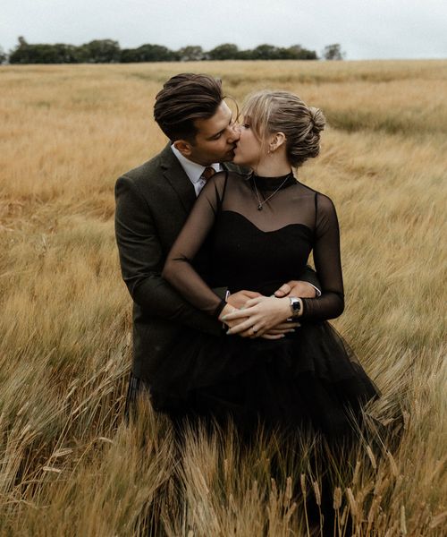 Black Long Sleeve Wedding Dress