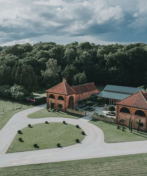 exterior view of nottinghamshire wedding venue, hazel gap barn