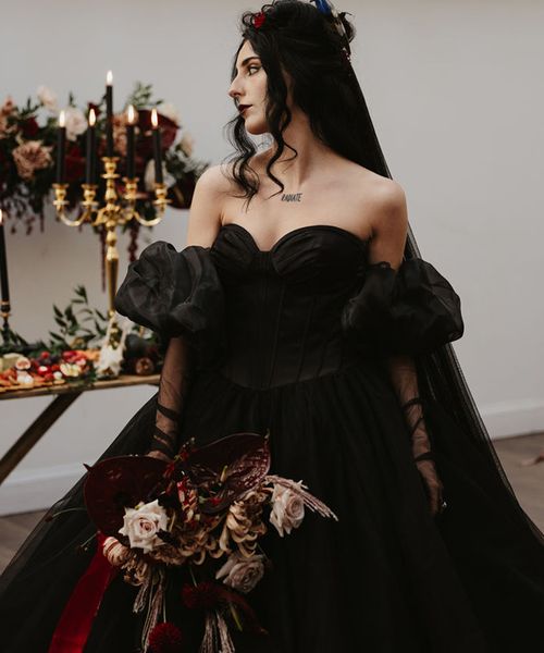 bride-in-black-wedding-dress-for-halloween-wedding