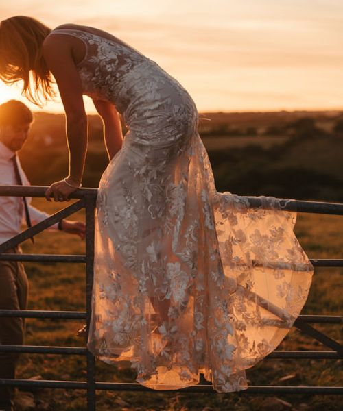 Laid Back Cornish Wedding Planned From Australia At Launcells Barton Bude Bride In Made With Love 'Stevie' Gown Images By McGivern Photography